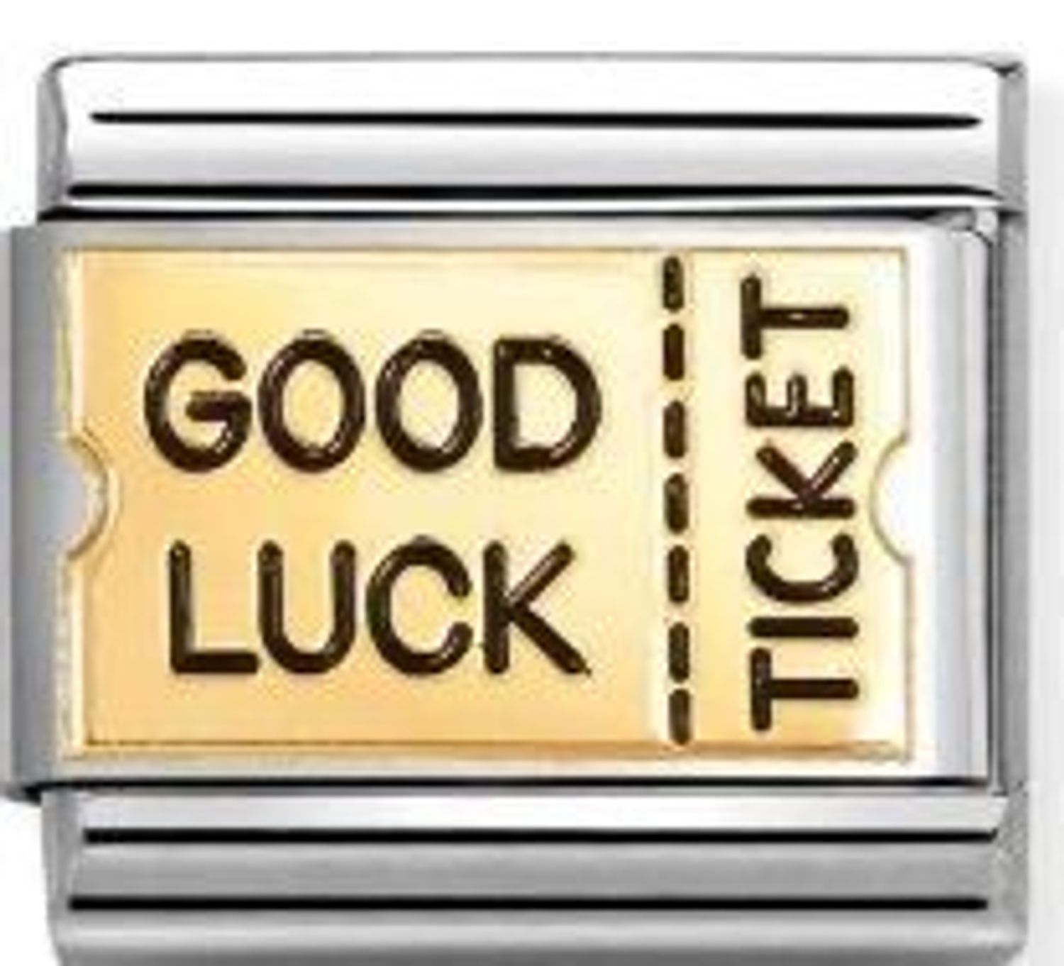 Nomination Link 18K zawieszka złoto płytka Good Luck Ticket  030284 72.jpg